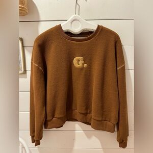 GIRL CRUSH Brown Double Fleece Crewneck size M